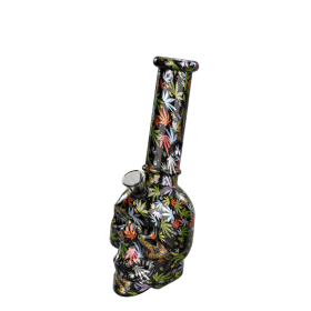 8" Skull Printing Glass Bong