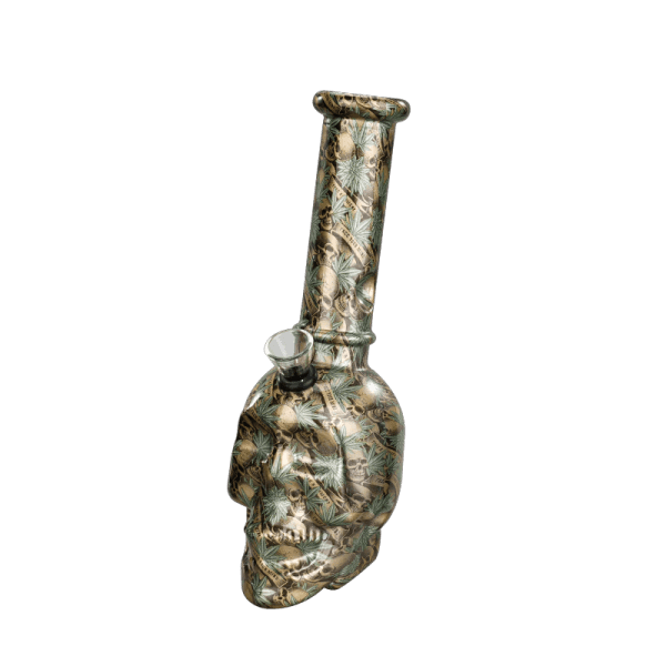 8" Skull Printing Glass Bong