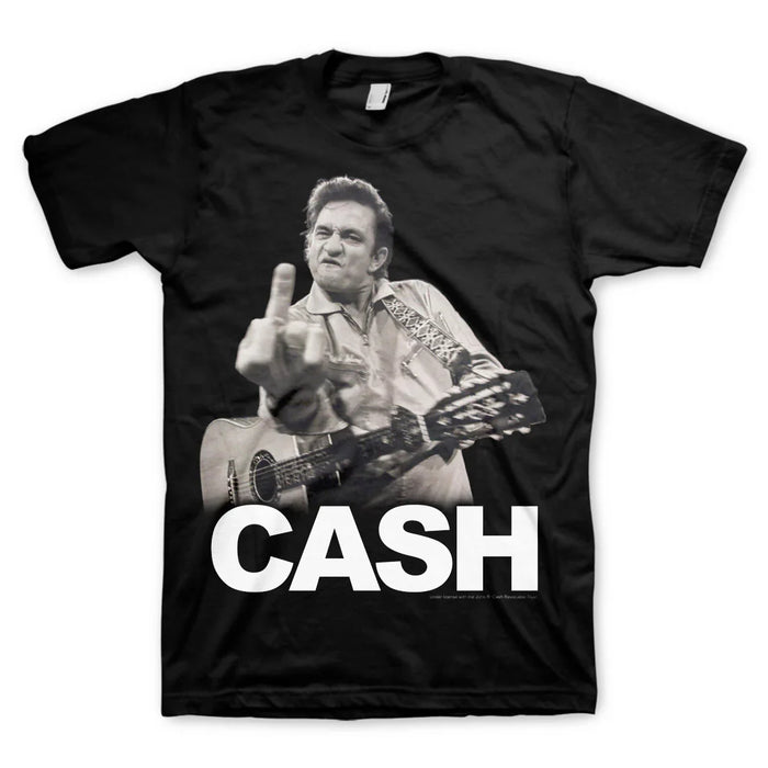 Johnny Cash | "The Finger" Men's  T-Shirt Black - Officially Licensed | Jupiter Grass