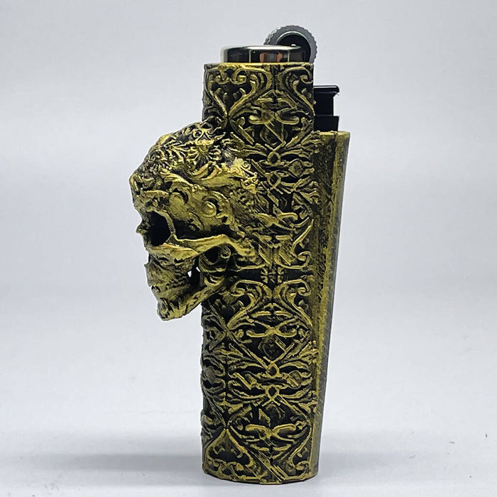 Unique Skull Case Cover for Mini Clipper Lighter | Jupiter Grass