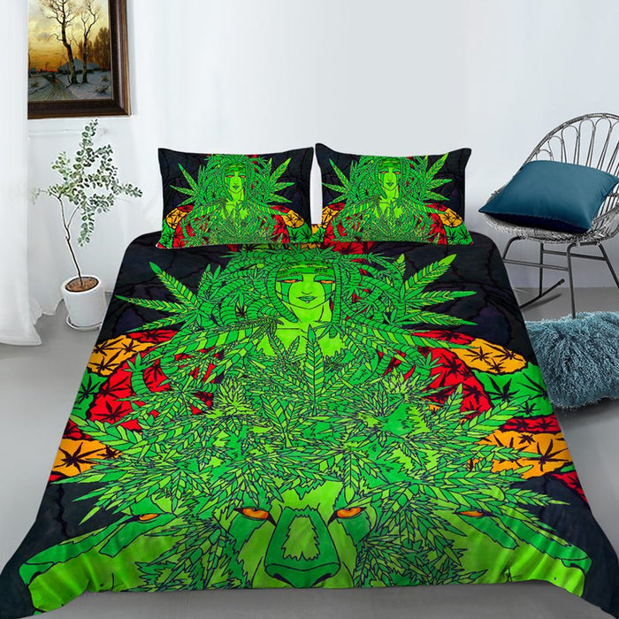 Mr Johnny Green | Digital Printed 3Pcs Queen Size Duvet Cover | Jupiter Grass