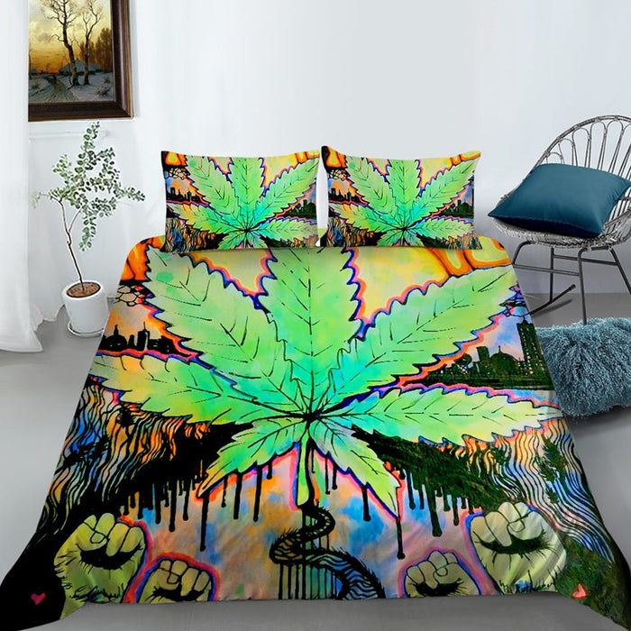Mr Johnny Green | Digital Printed 3Pcs Queen Size Duvet Cover | Jupiter Grass