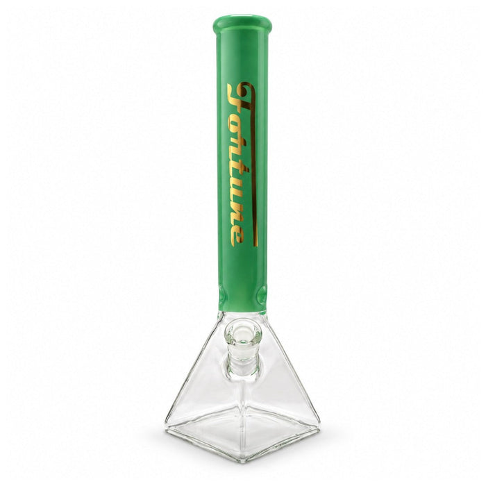 Fortune 18" 7mm Square Base Glass Water Pipe 50mm Neck