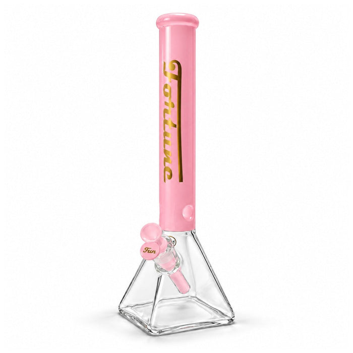Fortune 18" 7mm Square Base Glass Water Pipe 50mm Neck