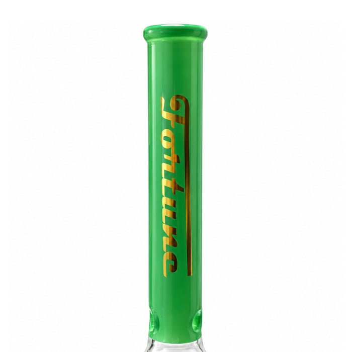 Fortune 18" 7mm Square Base Glass Water Pipe 50mm Neck
