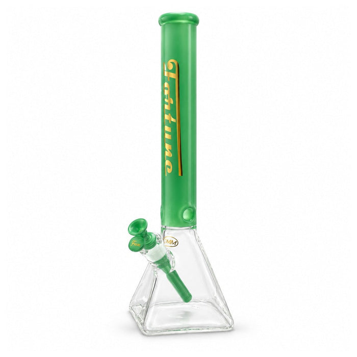 Fortune 18" 7mm Square Base Glass Water Pipe 50mm Neck