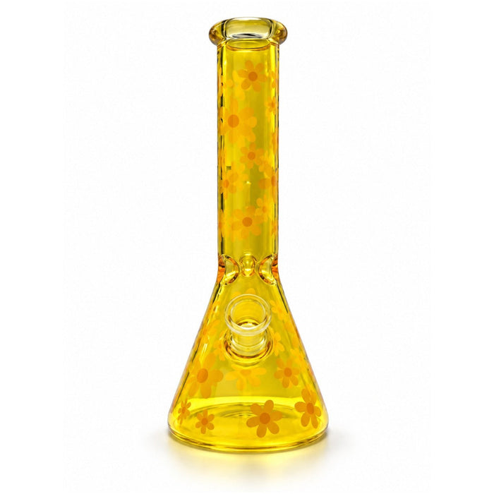 10" Daisy Pattern Colored Glass Beaker