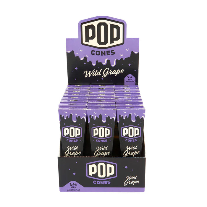 Pop Cones | 1 1/4 Pre-Rolled Cones with Flavor Tip – 6 Pack (24ct Display) | Jupiter Grass