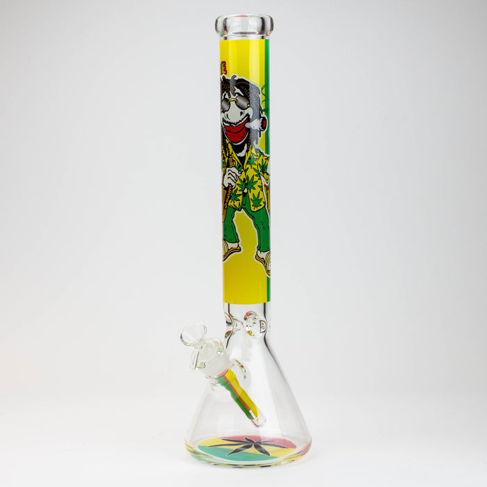 17.5" Rasta Man / 7 mm / classic beaker glass bong | Jupiter Grass