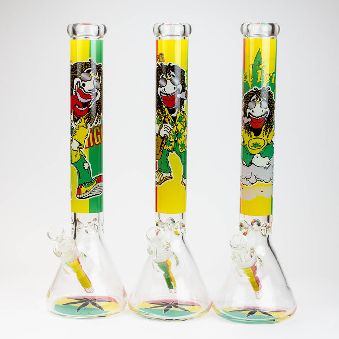 17.5" Rasta Man / 7 mm / classic beaker glass bong | Jupiter Grass