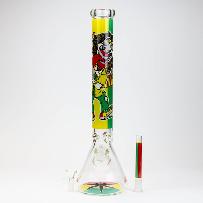 17.5" Rasta Man / 7 mm / classic beaker glass bong | Jupiter Grass