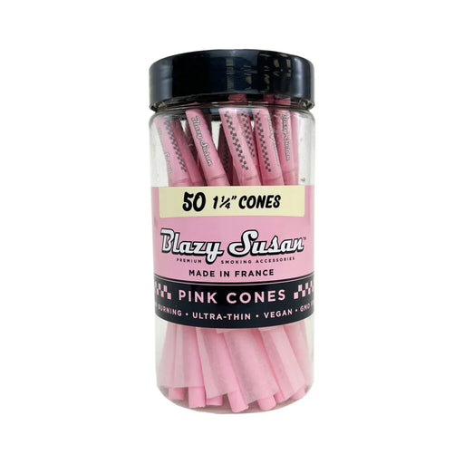 Blazy Susan | Pink Pre-Rolled Cones – 1 ¼″ - 50-Count Jar | Jupiter Grass