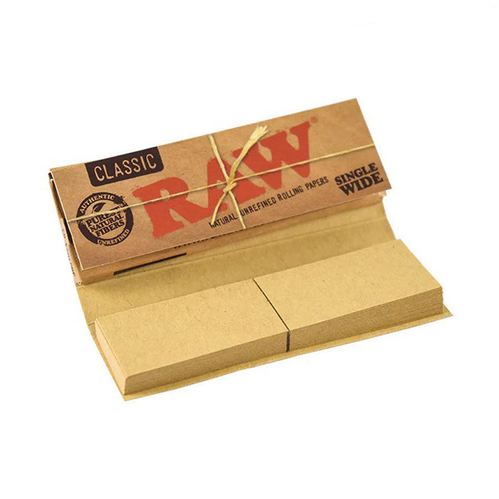 RAW | Classic Connoisseur Single wide Rolling Paper w/Tips | Jupiter Grass