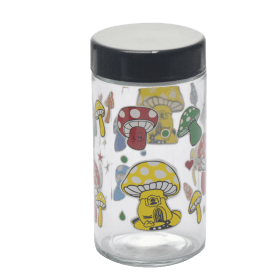 180ml Glass Storage Jar with Sticker Design – Compact & Stylish [SMKZ-145] | Jupiter Grass