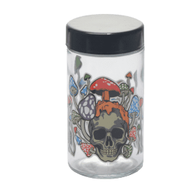 180ml Glass Storage Jar with Sticker Design – Compact & Stylish [SMKZ-145] | Jupiter Grass