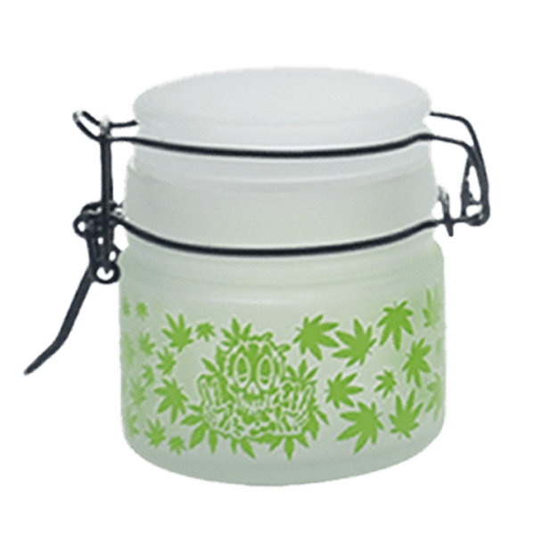 Green Leaf Glass Storage Jar-Multiple Sizes Available [SMKZ-144] | Jupiter Grass
