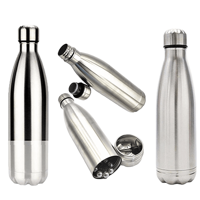 700ml Thermos Bottle with Lid – Dual Function Hidden Compartment (Silver) [SMKZ-147] | Jupiter Grass