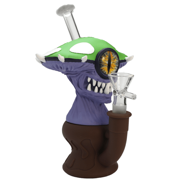 7" Vinyl Mushroom Monster Water Pipe with 14mm Glass Bowl