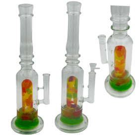 16" Assorted Center Piece Glass Waterpipe 14mm Bowl