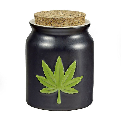 GREEN LEAF STASH JAR - EMBOSSED LEAF | Jupiter Grass