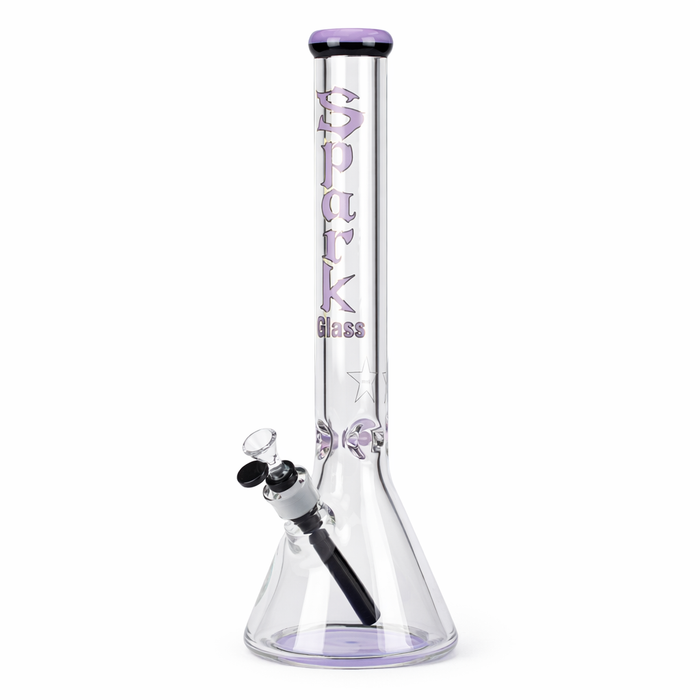 Spark  | 18" 9 mm glass water bong with thick base | Jupiter Grass