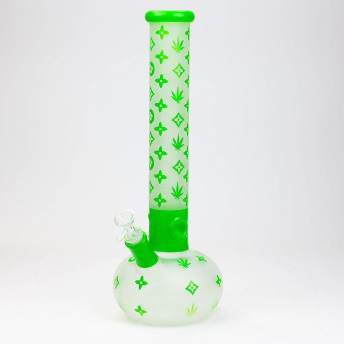 15.5" LX pattern 7 mm frosted glass water bong [AK-K3] | Jupiter Grass