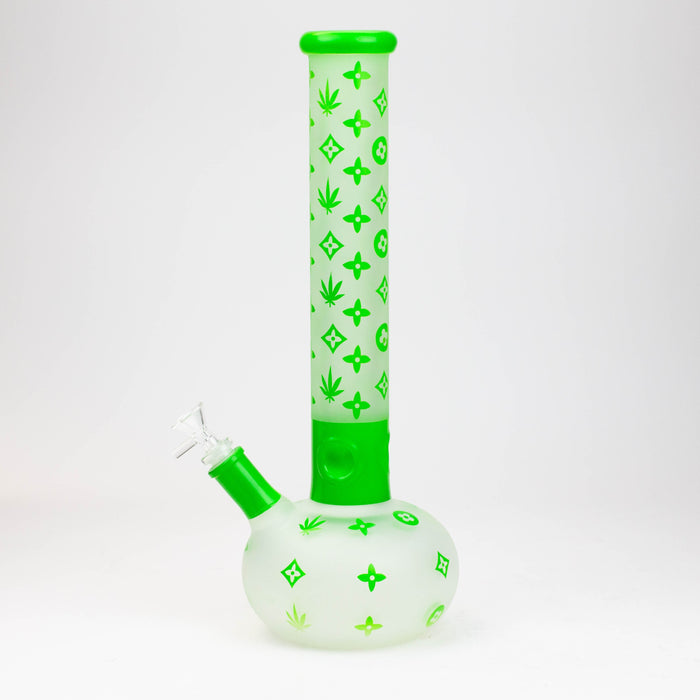 15.5" LX pattern 7 mm frosted glass water bong [AK-K3] | Jupiter Grass