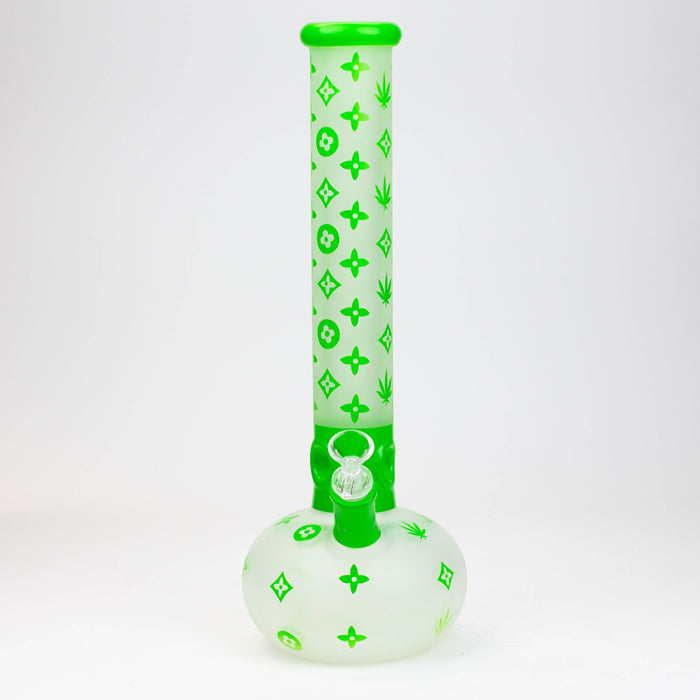 15.5" LX pattern 7 mm frosted glass water bong [AK-K3] | Jupiter Grass