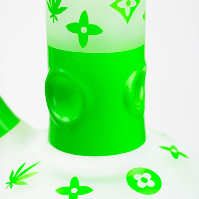 15.5" LX pattern 7 mm frosted glass water bong [AK-K3] | Jupiter Grass