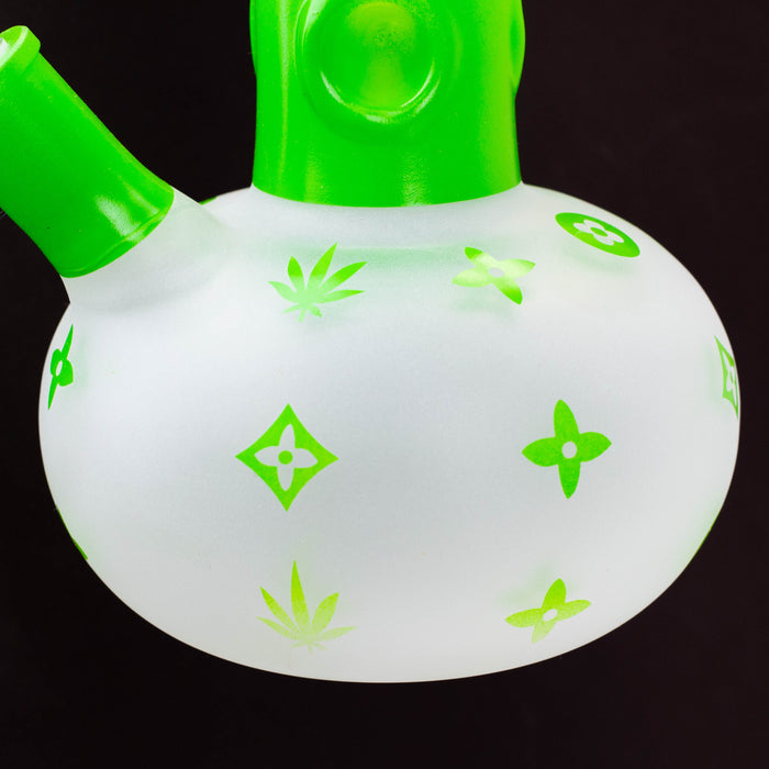 15.5" LX pattern 7 mm frosted glass water bong [AK-K3] | Jupiter Grass