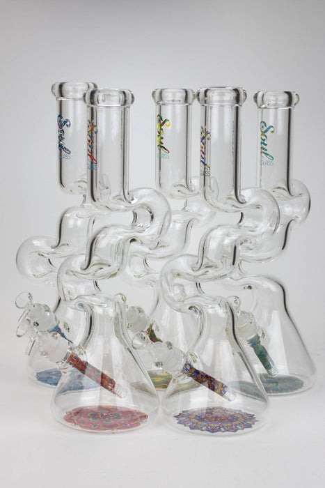 16.5" SOUL Glass 7mm Kink Zong glass water bong | Jupiter Grass