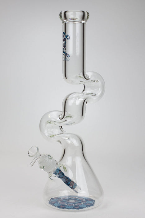 16.5" SOUL Glass 7mm Kink Zong glass water bong | Jupiter Grass