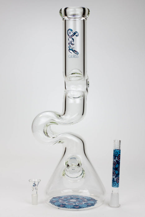 16.5" SOUL Glass 7mm Kink Zong glass water bong | Jupiter Grass