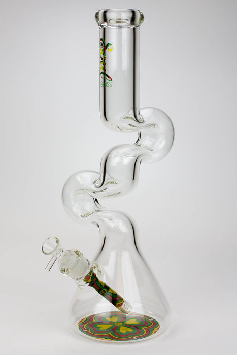 16.5" SOUL Glass 7mm Kink Zong glass water bong | Jupiter Grass