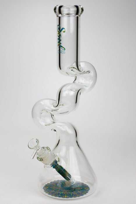16.5" SOUL Glass 7mm Kink Zong glass water bong | Jupiter Grass
