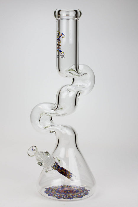 16.5" SOUL Glass 7mm Kink Zong glass water bong | Jupiter Grass
