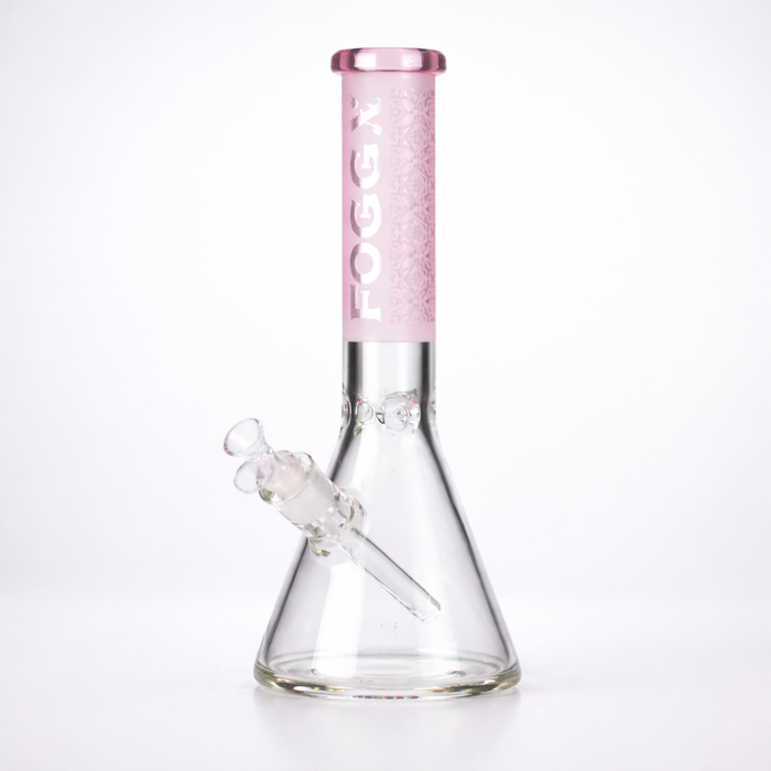 FOGGX | 14" Sandblasted Beaker Glass Water Pipe – 7mm Thick [FT292] | Jupiter Grass