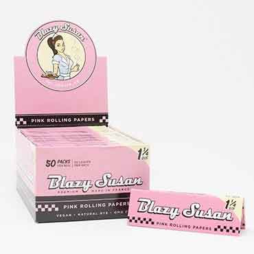 Blazy Susan | Pink 1-1/4 Rolling paper box of 50 | Jupiter Grass