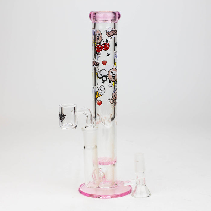 9.5" XTREME 2-1n-1 straight tube glass Bong with honeycomb diffuser [XTR300] | Jupiter Grass