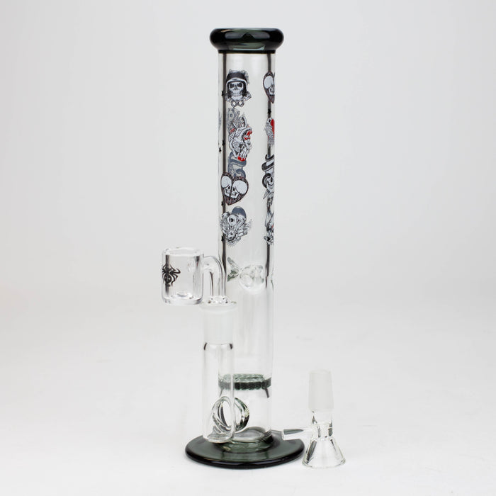 9.5" XTREME 2-1n-1 straight tube glass Bong with honeycomb diffuser [XTR300] | Jupiter Grass