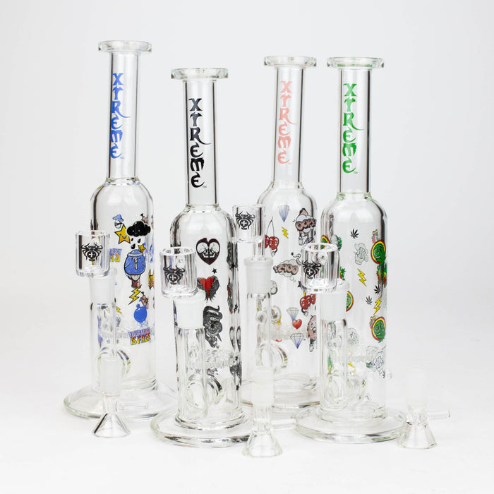 9.5" XTREME 2-in-1 glass Bong with honeycomb diffuser [XTR302] | Jupiter Grass