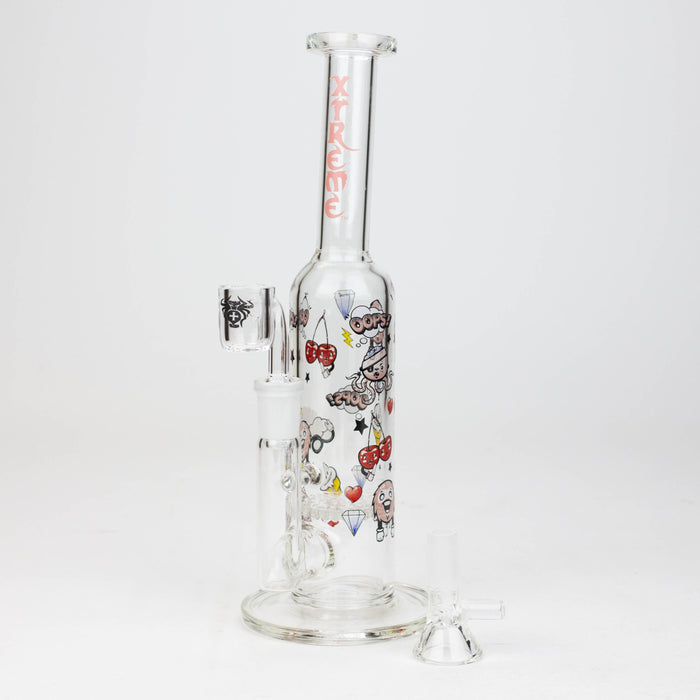 9.5" XTREME 2-in-1 glass Bong with honeycomb diffuser [XTR302] | Jupiter Grass