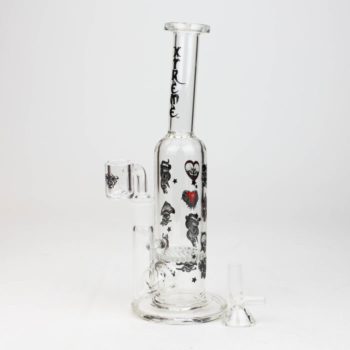 9.5" XTREME 2-in-1 glass Bong with honeycomb diffuser [XTR302] | Jupiter Grass