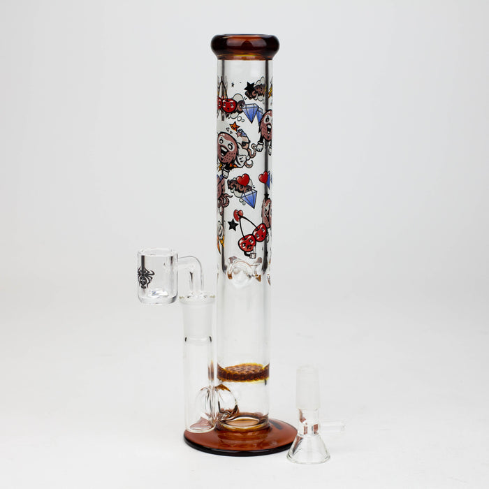 9.5" XTREME 2-1n-1 straight tube glass Bong with honeycomb diffuser [XTR300] | Jupiter Grass