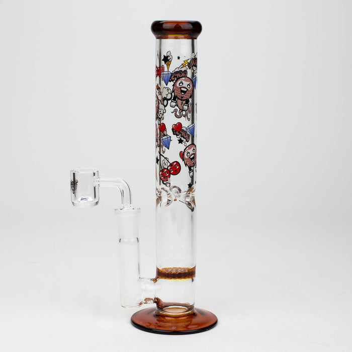 9.5" XTREME 2-1n-1 straight tube glass Bong with honeycomb diffuser [XTR300] | Jupiter Grass