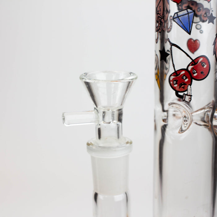 9.5" XTREME 2-1n-1 straight tube glass Bong with honeycomb diffuser [XTR300] | Jupiter Grass
