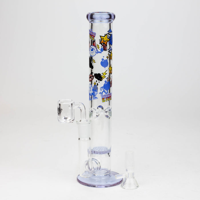 9.5" XTREME 2-1n-1 straight tube glass Bong with honeycomb diffuser [XTR300] | Jupiter Grass