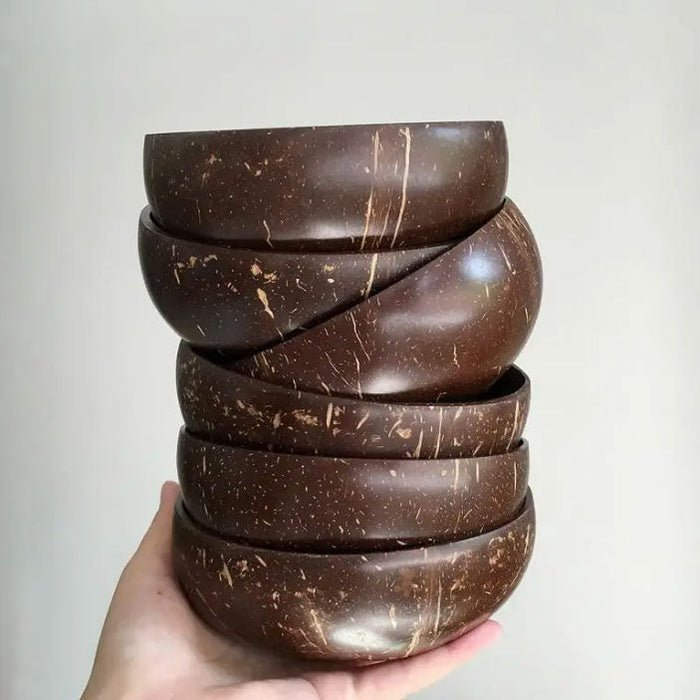 Organic Coconut shell  "Don't Panic It's Organic" Mixing Bowls | Jupiter Grass