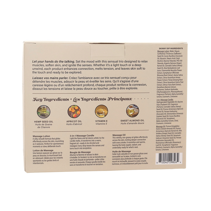 Hemp Seed Tranquility Massage Trio Gift Set - Skinny Dip