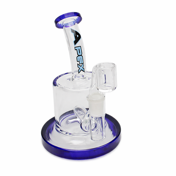 Apex | 4" Mini Inline Glass Concentrate Rig with Banger (Blue)